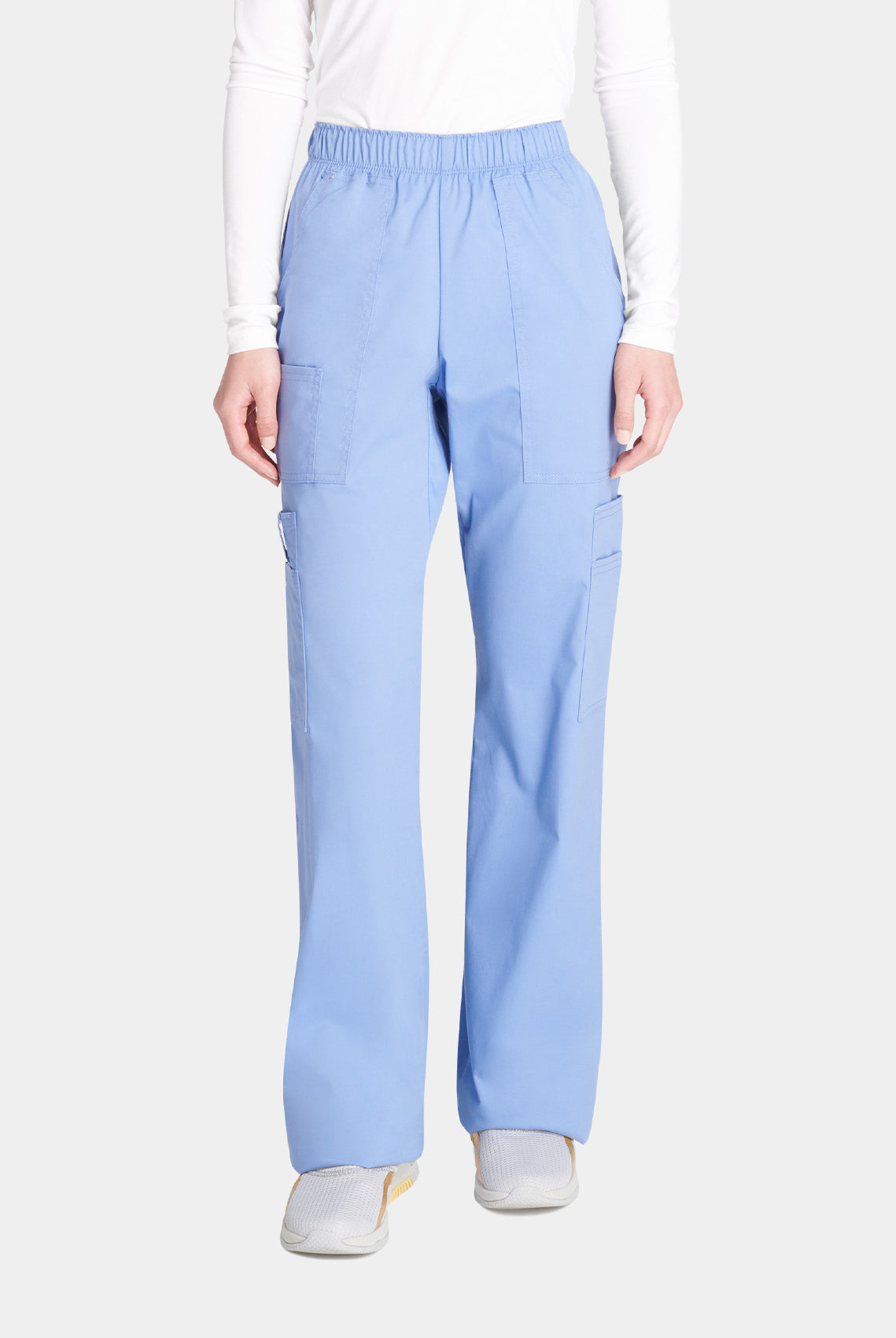 Cherokee Core Stretch Mid Rise Pull-On Cargo Scrub Trousers WWE4005-Ceil