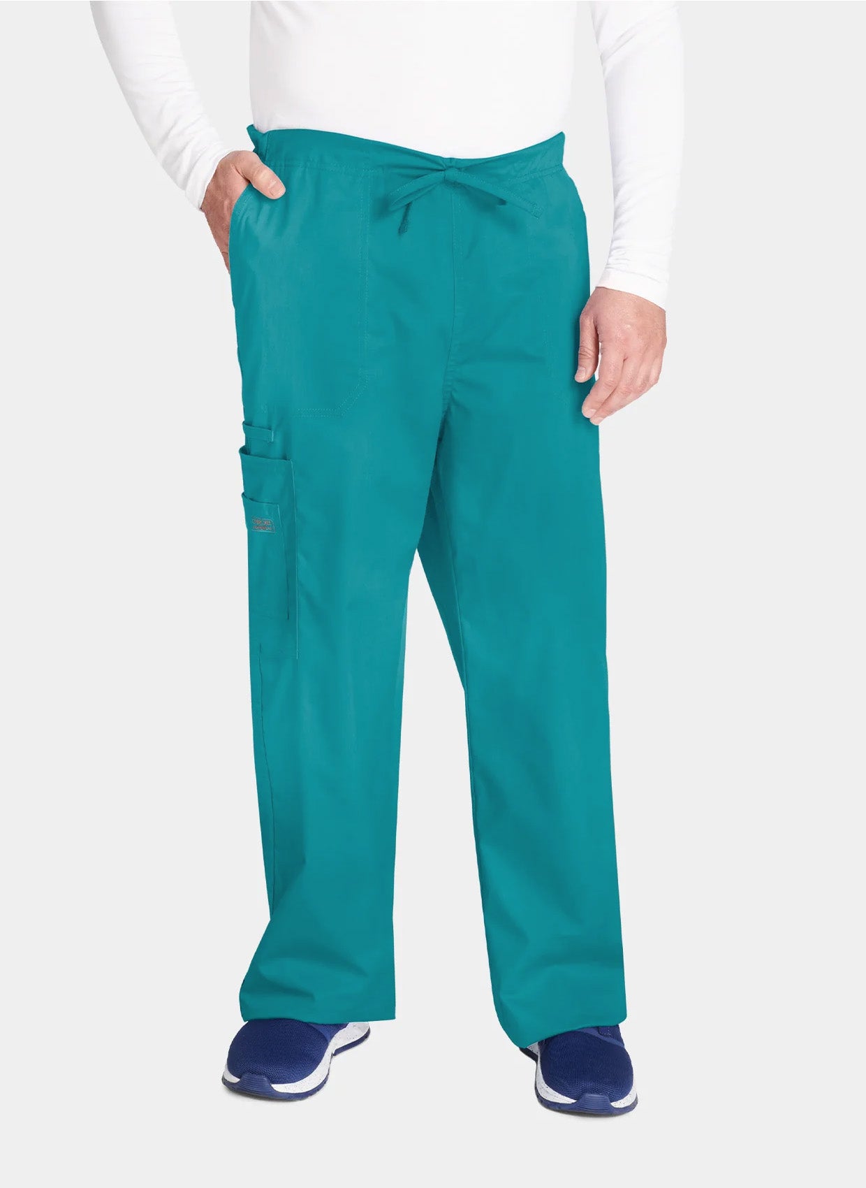 Cherokee Core Stretch Unisex Drawstring Cargo Scrub Trousers WWE4043 Teal