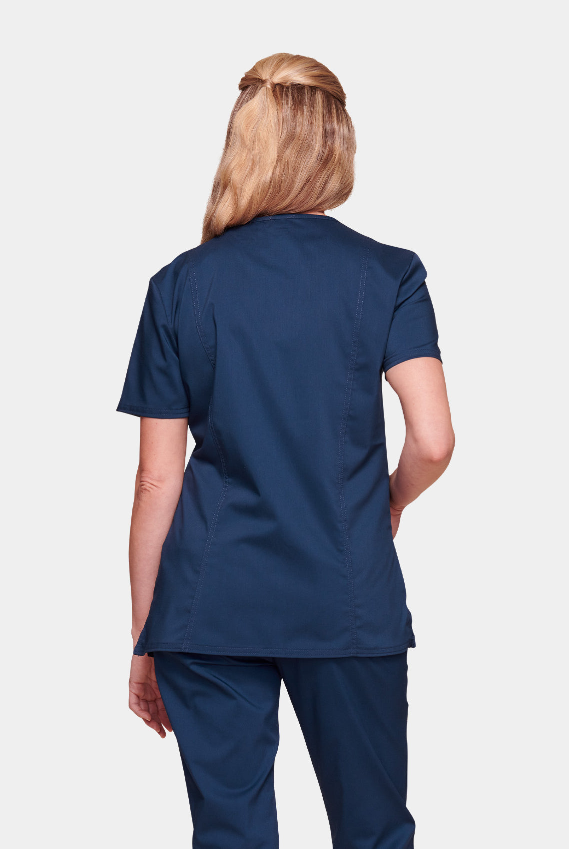 Cherokee WW Revolution Mock Wrap Scrub Top WWE610-Navy-Back