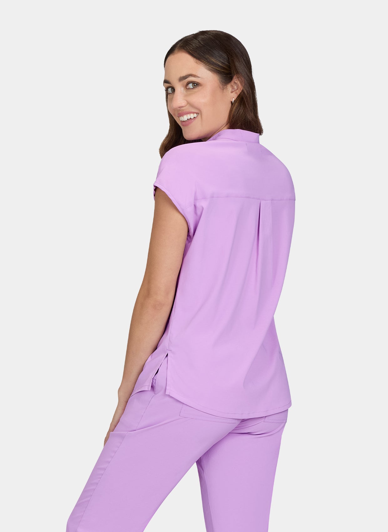 Koi Basics Ari Scrub Top Bloom Lavender back