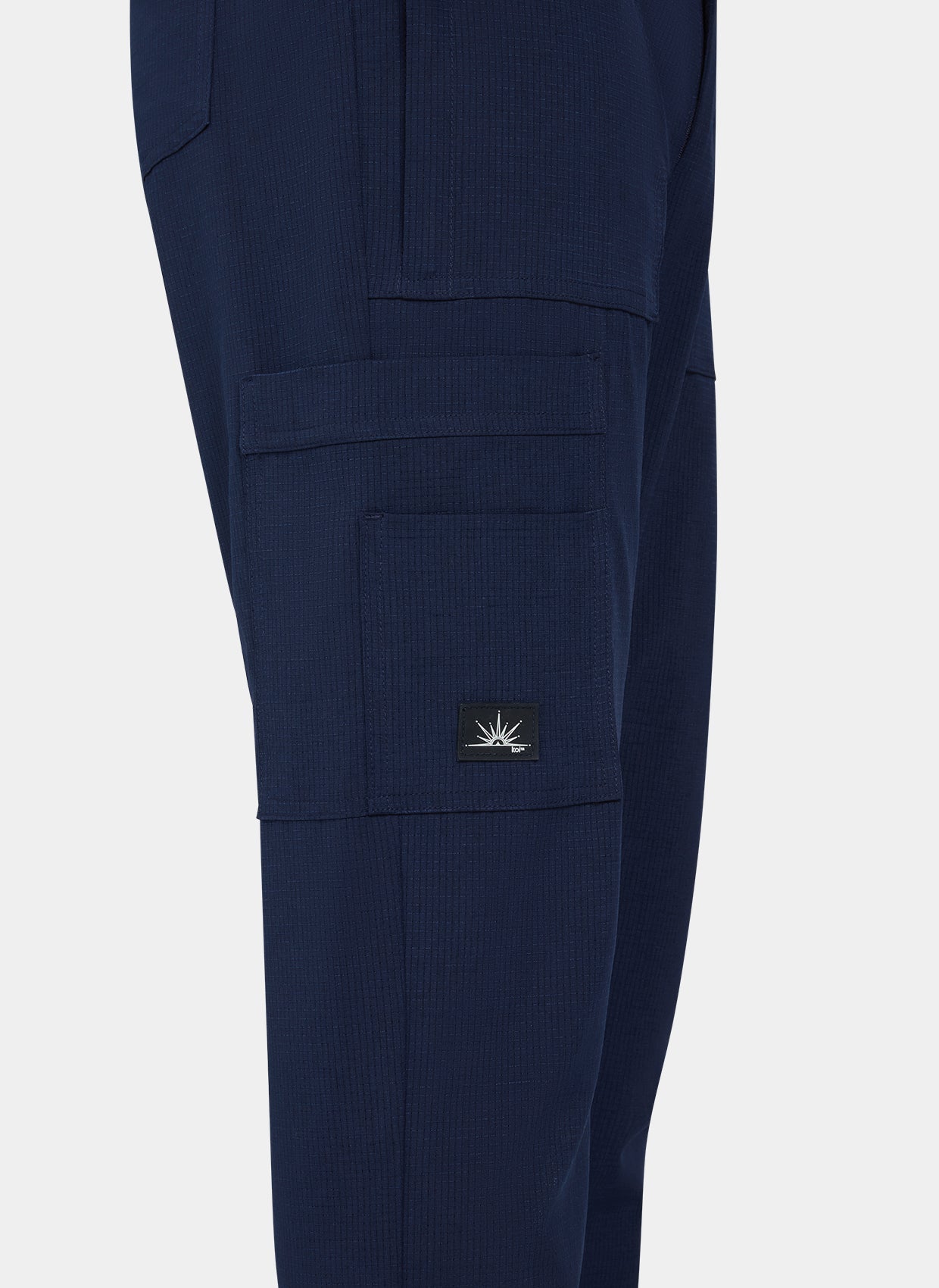Men's Koi Solis Scrub trousers Navy closeup