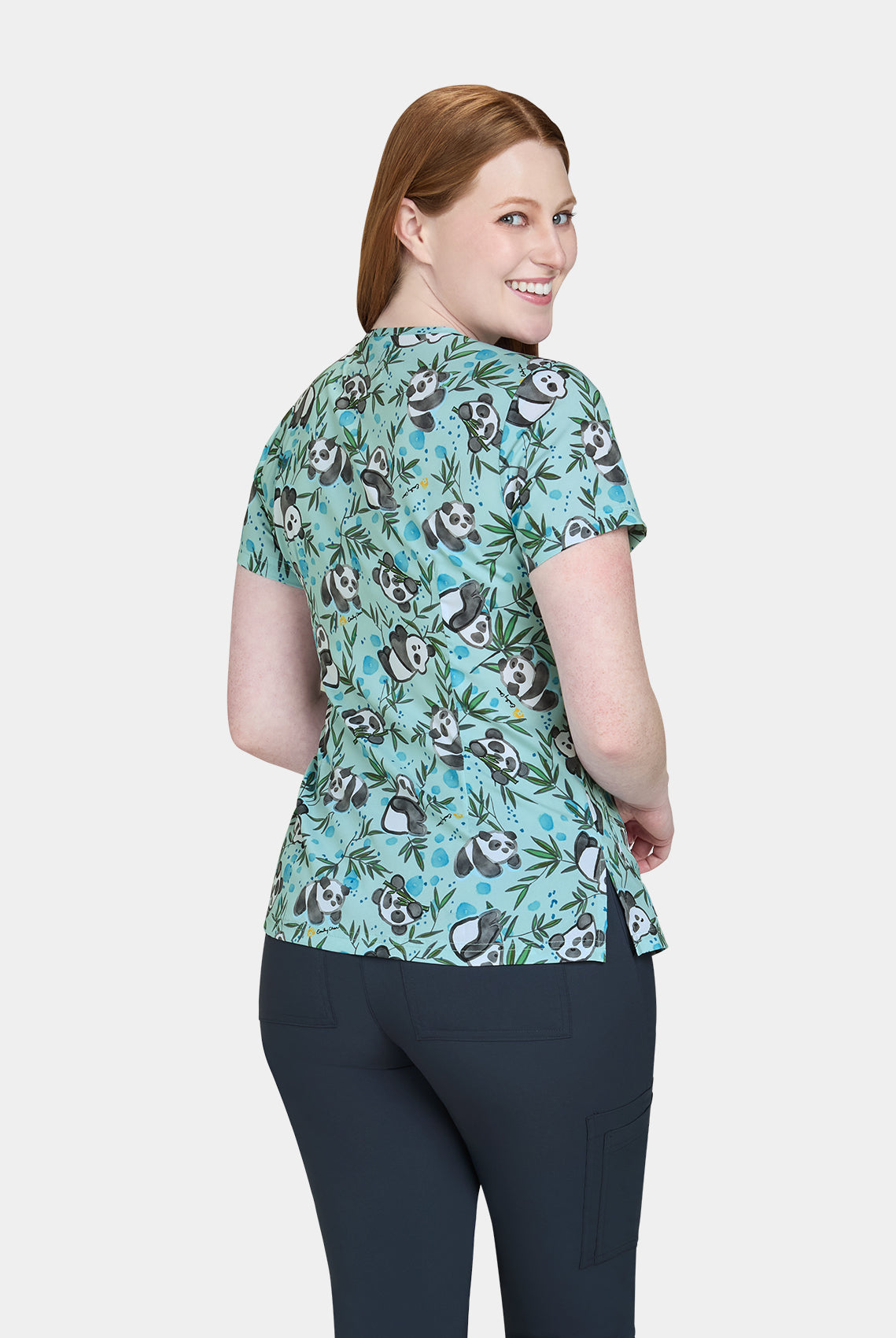 Koi Basics Leslie Scrub Top - Pandas