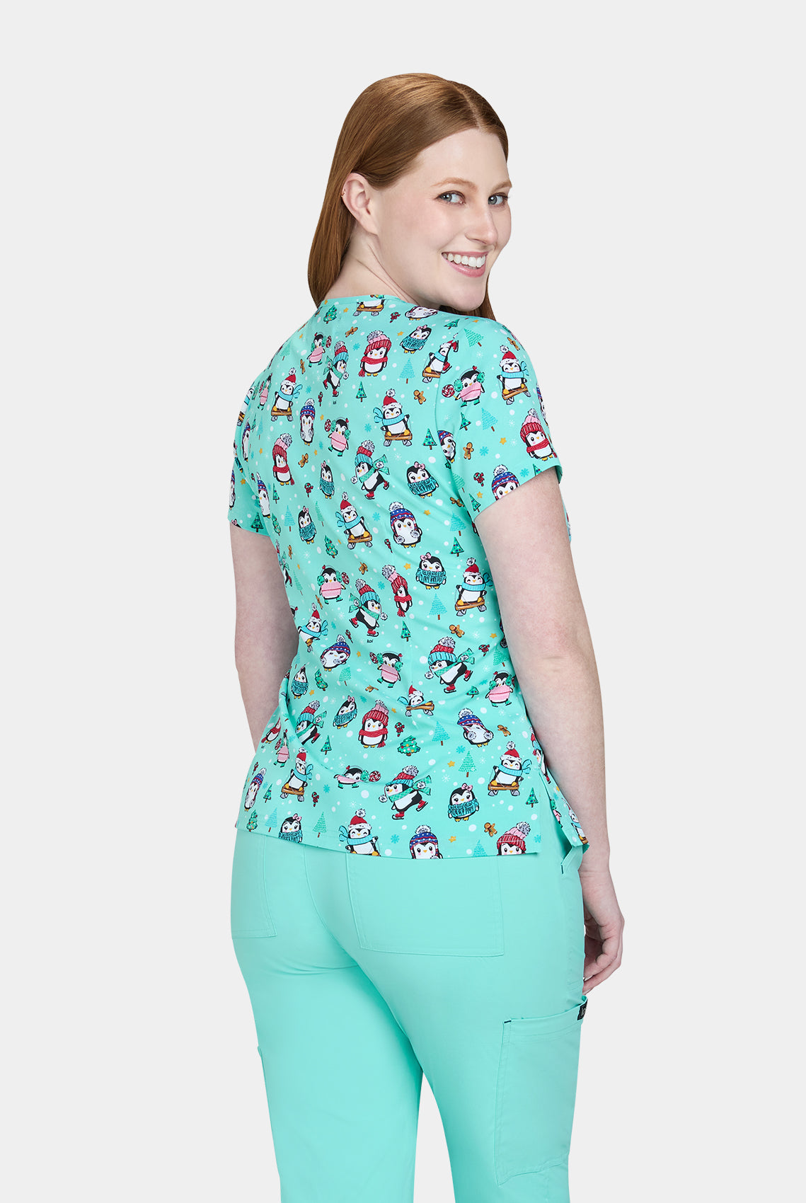 Koi Basics Leslie Scrub Top - Penguins