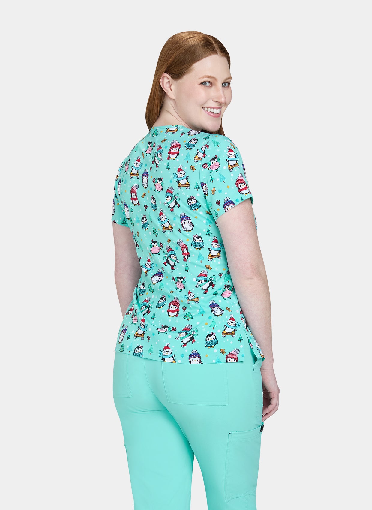 Koi Basics Leslie Scrub Top - Penguins