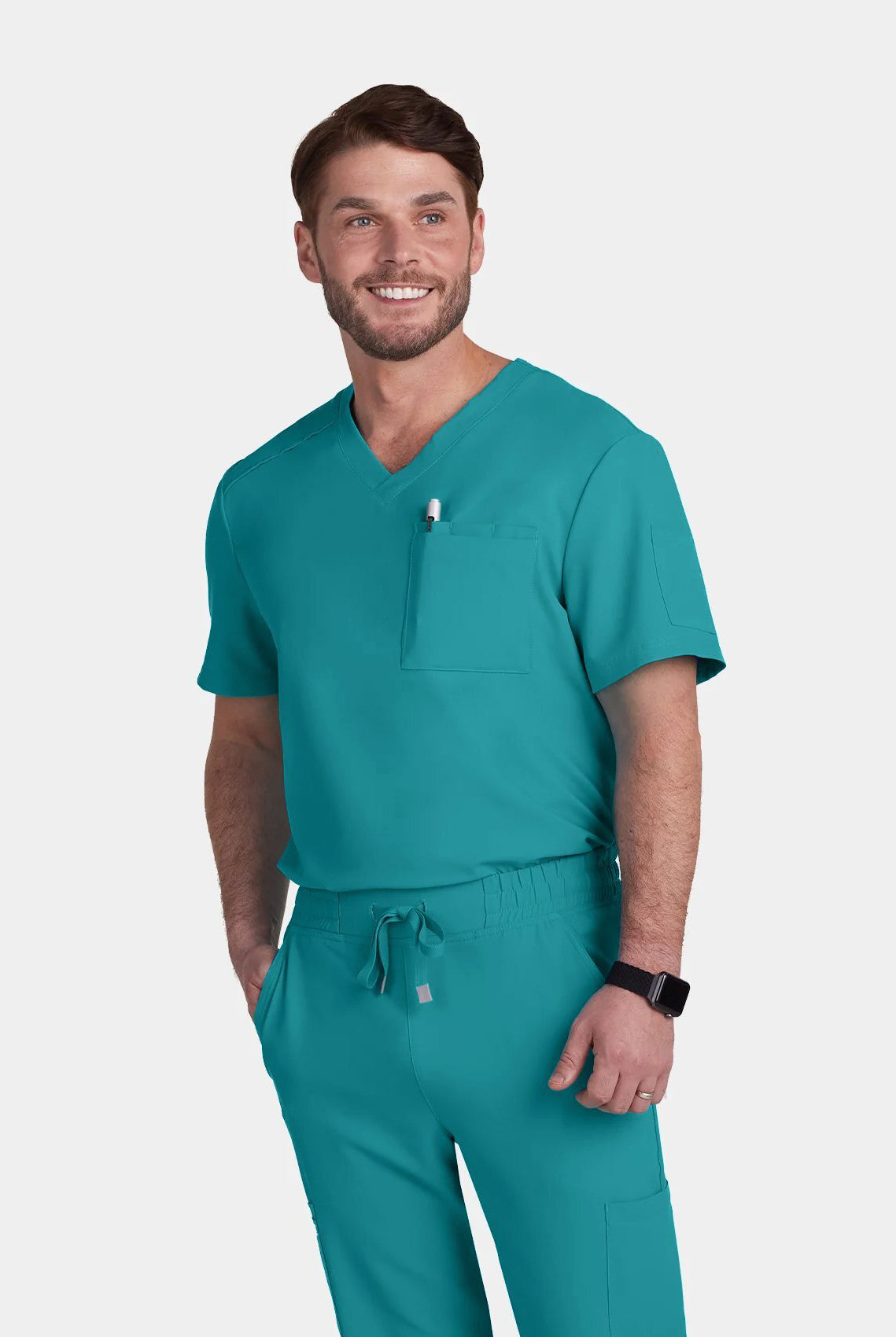 Men's Teal Scrubs model