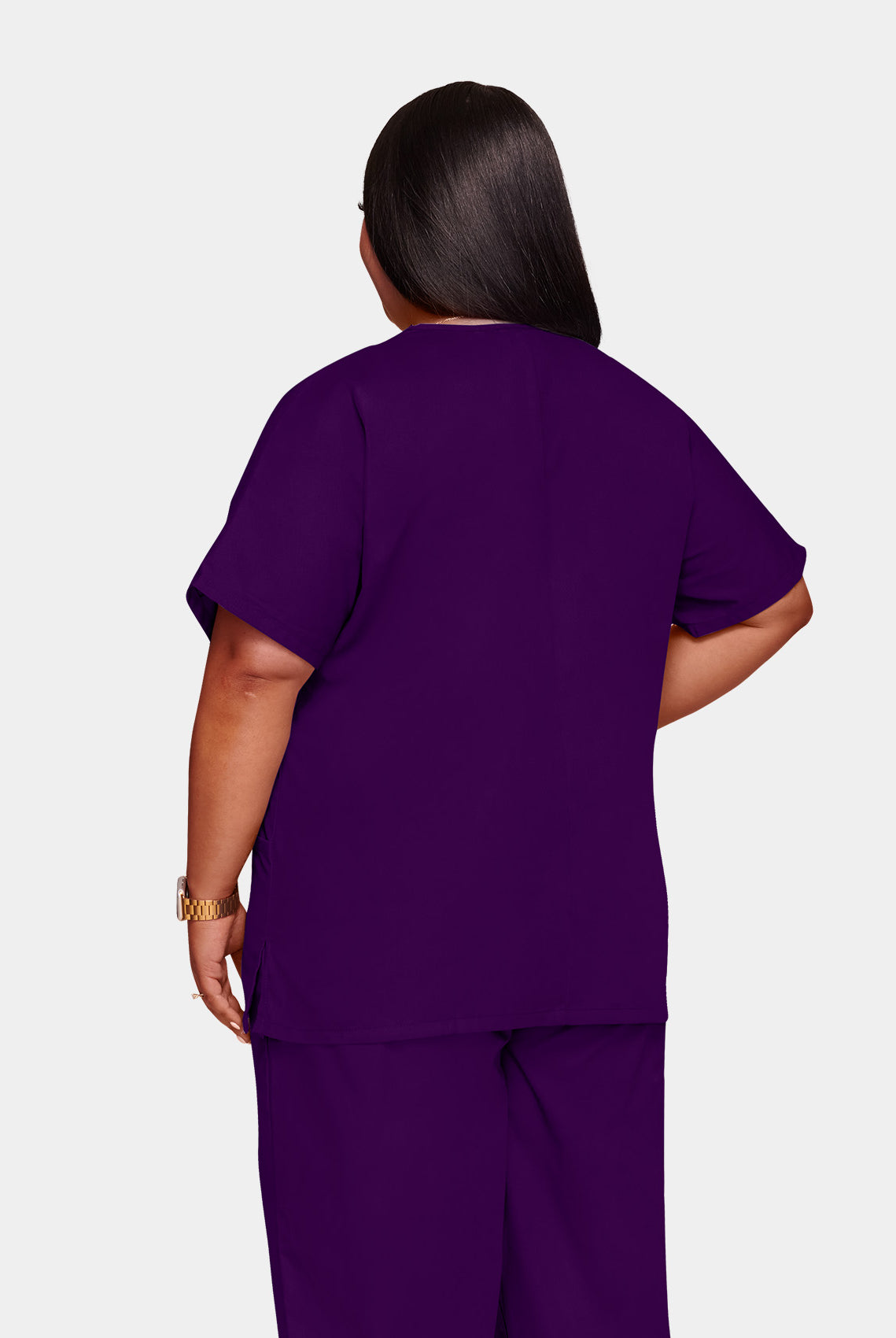 Cherokee Unisex Scrub Top - Eggplant - Back