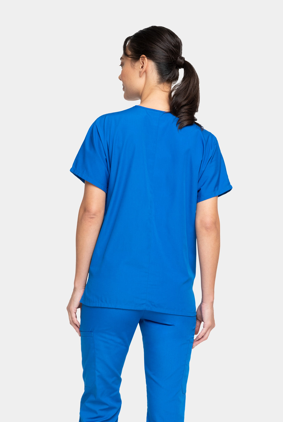Cherokee Unisex Scrub Top - Royal - Back