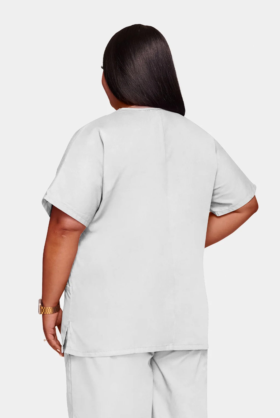 Cherokee Unisex Scrub Top - White - Back