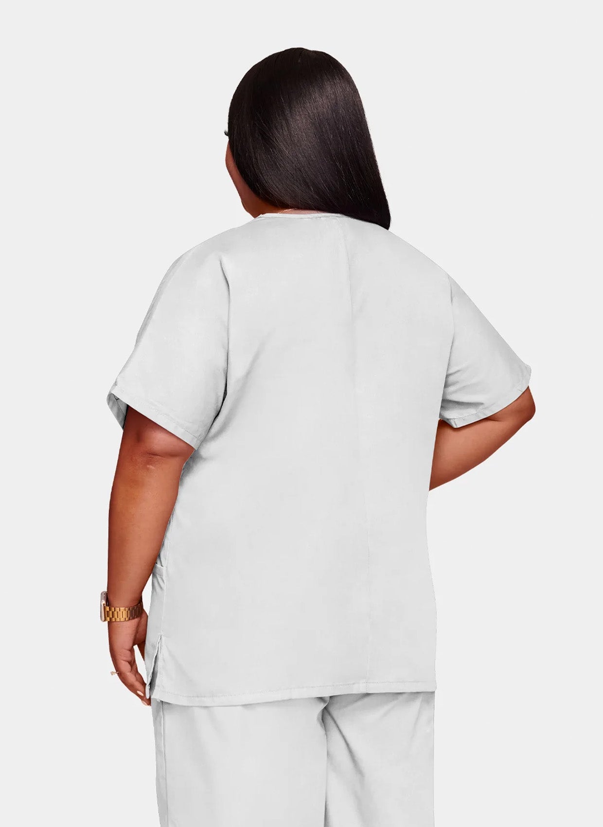 Cherokee Unisex Scrub Top - White - Back