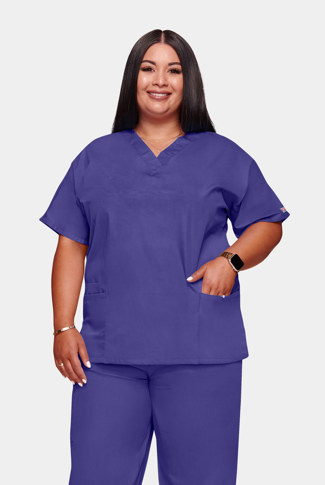 Cherokee Unisex Scrub Top - Grape
