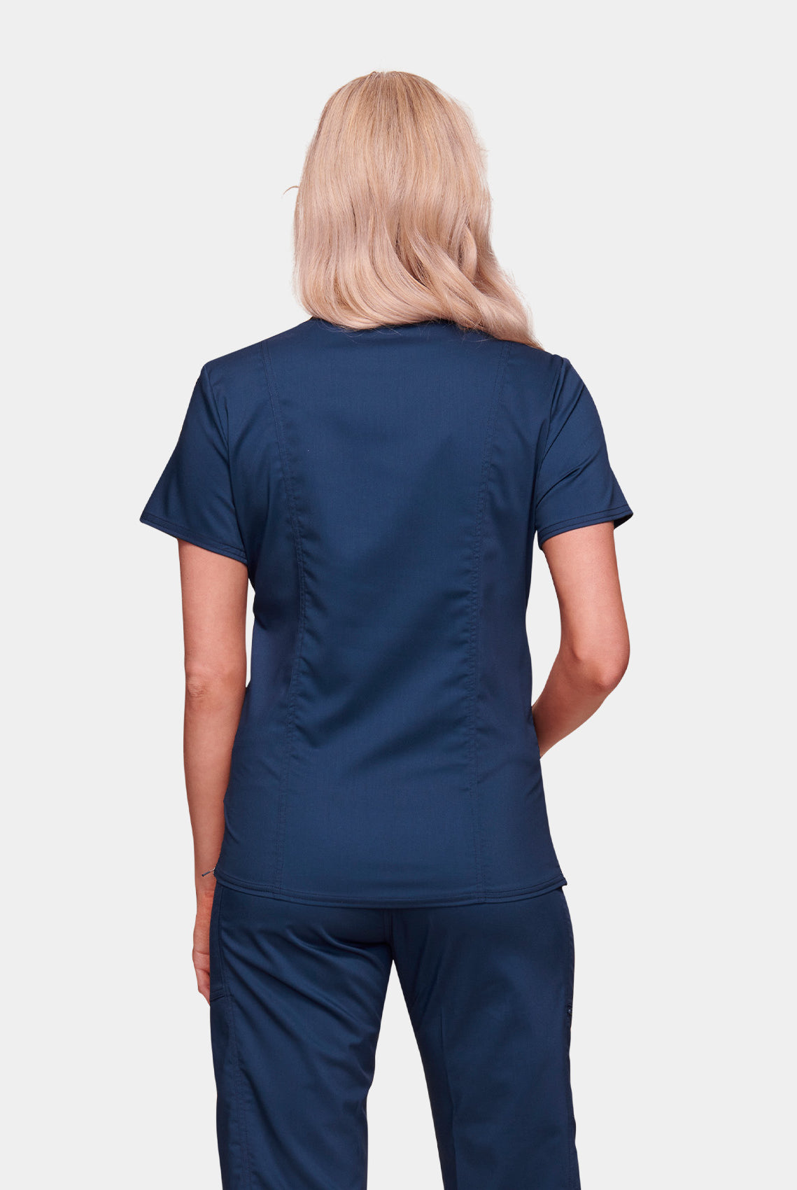 Cherokee WW Revolution Maternity Mock Wrap Scrub Top WWE688-Navy