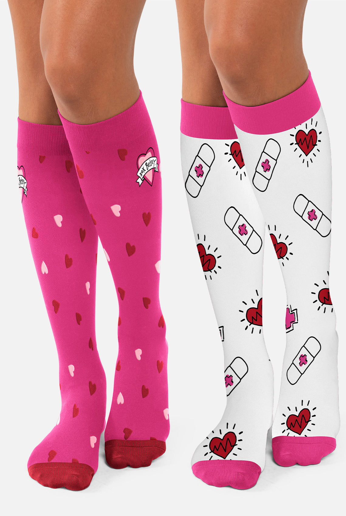 Koi Betsey Johnson Women's Compression Socks - Love and Care (2 pack)