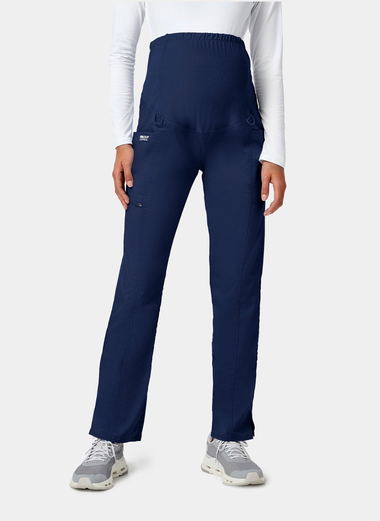 Cherokee WW Revolution Maternity Straight Leg Scrub Trousers WWE155-Navy-Front