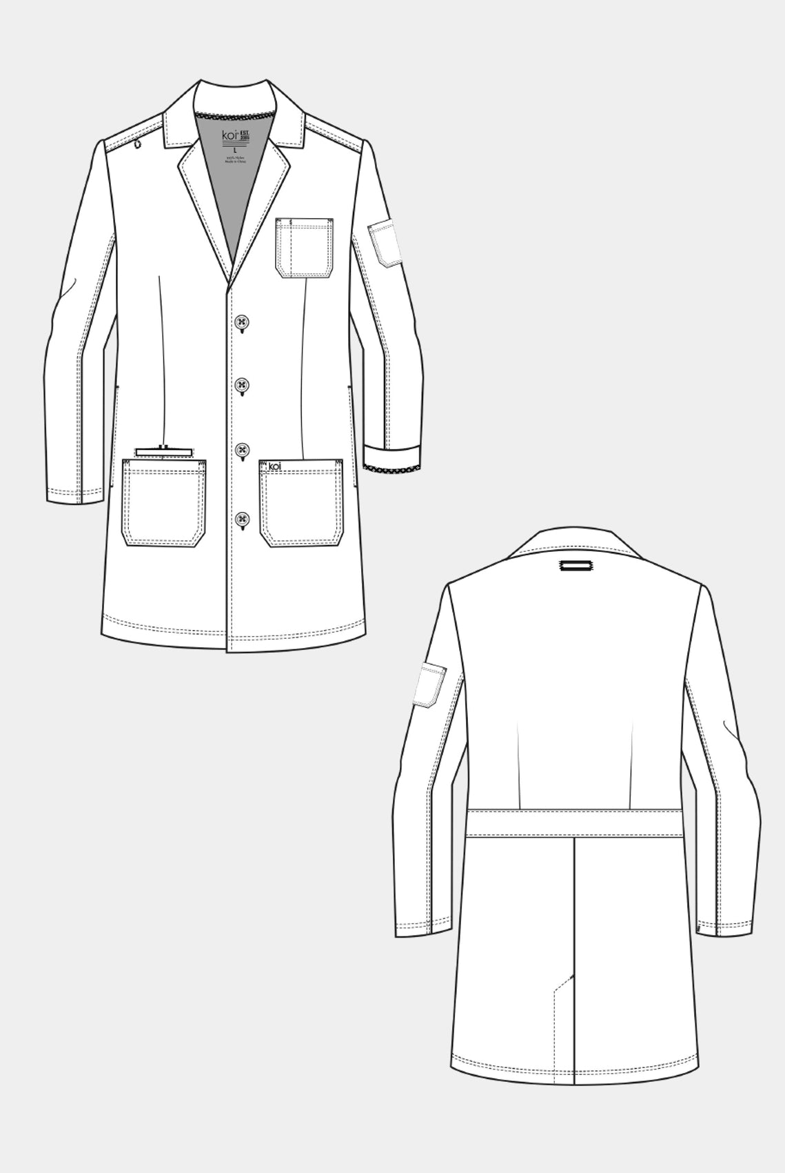 Koi Next Gen Men's Everyday Consultation Lab Coat - Sketch