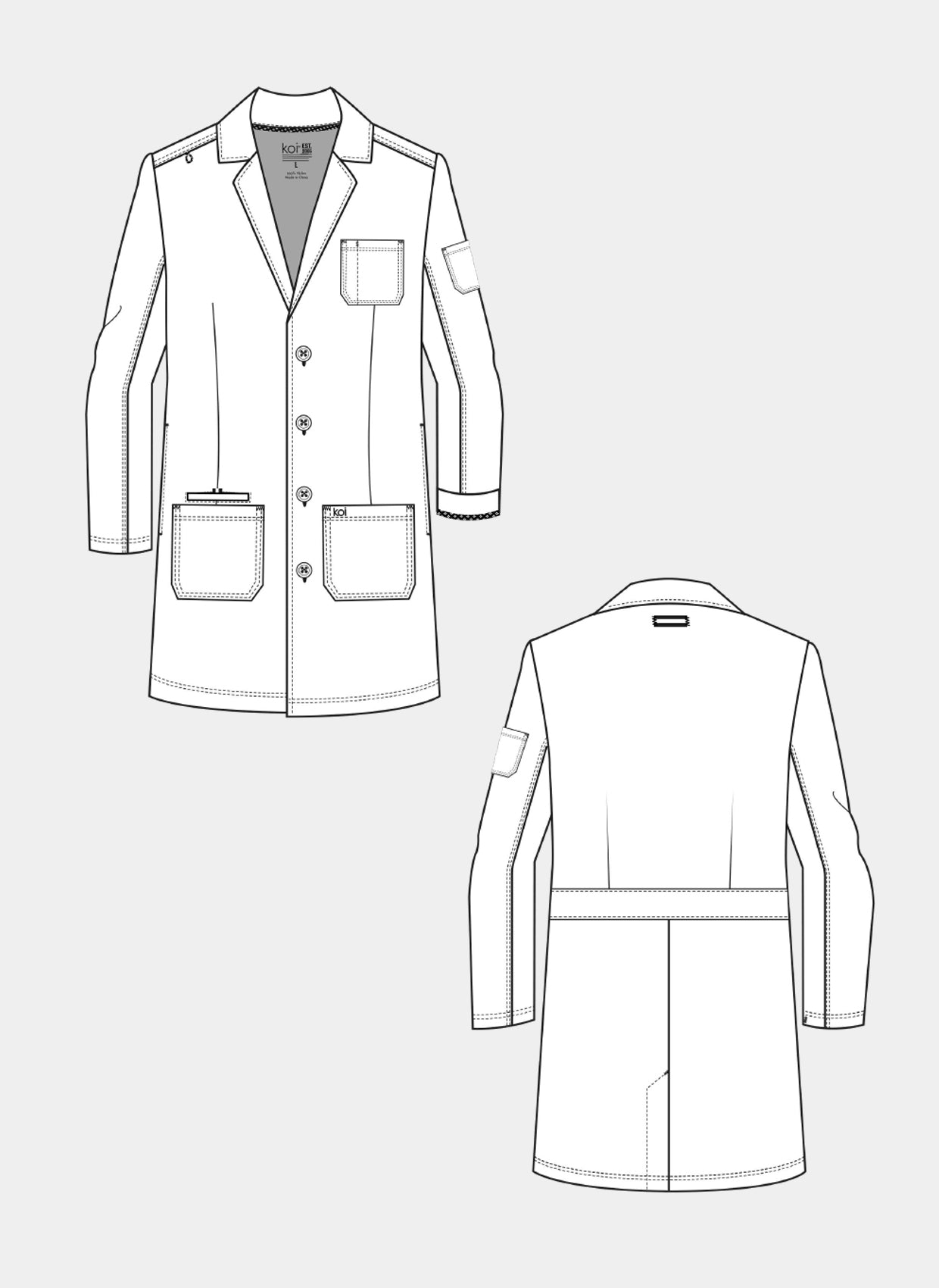 Koi Next Gen Men's Everyday Consultation Lab Coat - Sketch