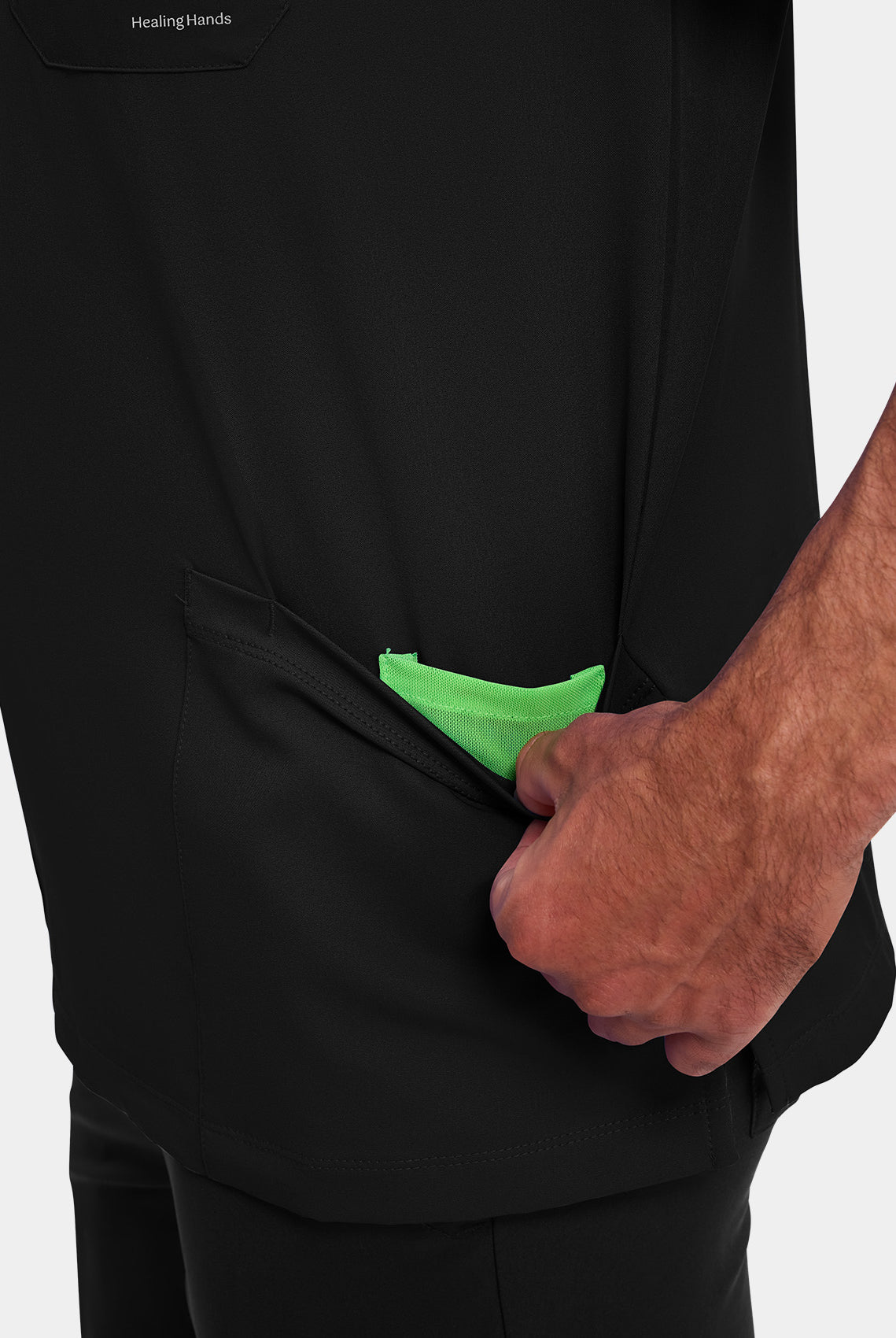 Healing Hands Mathew Scrub Top - Black