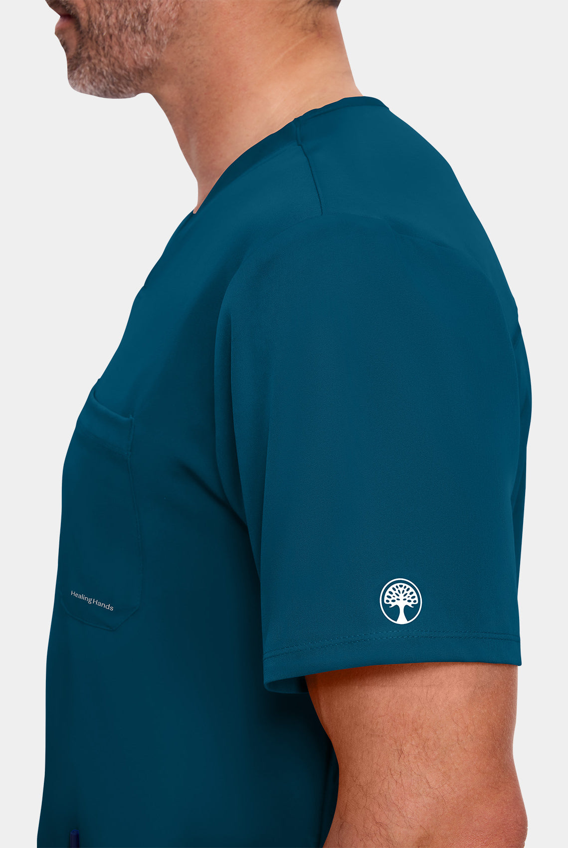 Healing Hands Mathew Scrub Top - Caribbean