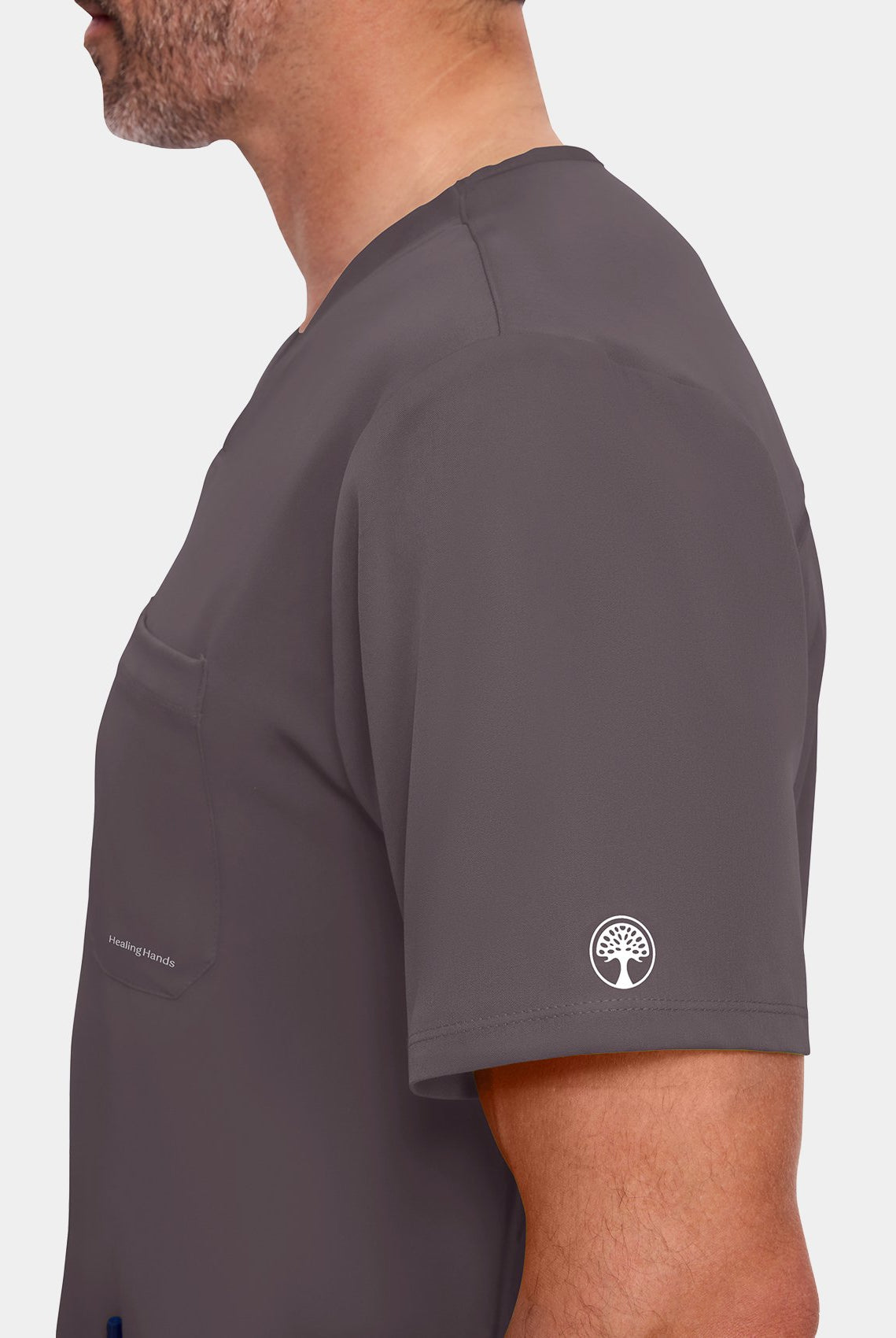 Healing Hands Mathew Scrub Top - Pewter