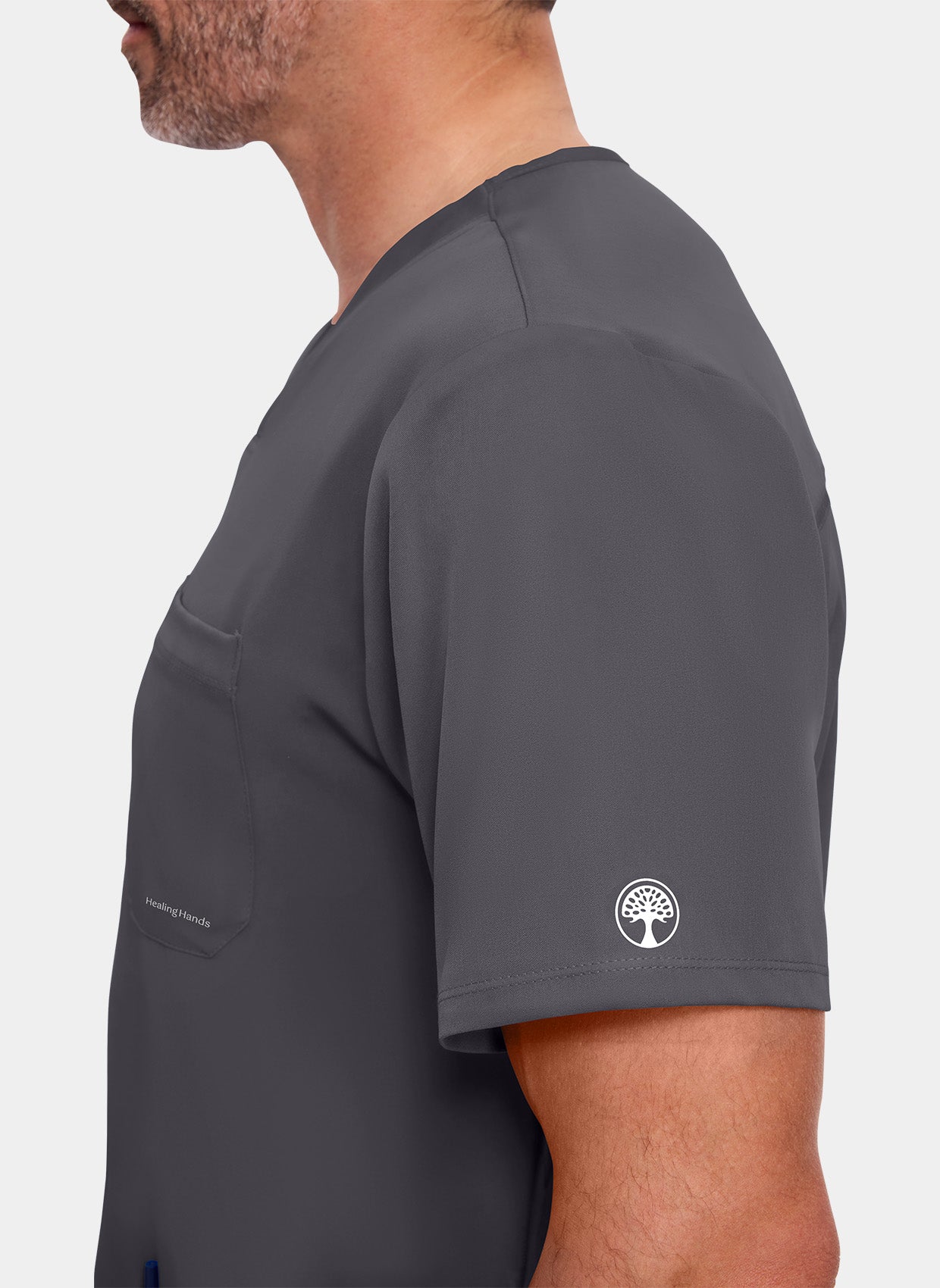 Healing Hands Mathew Scrub Top - Pewter