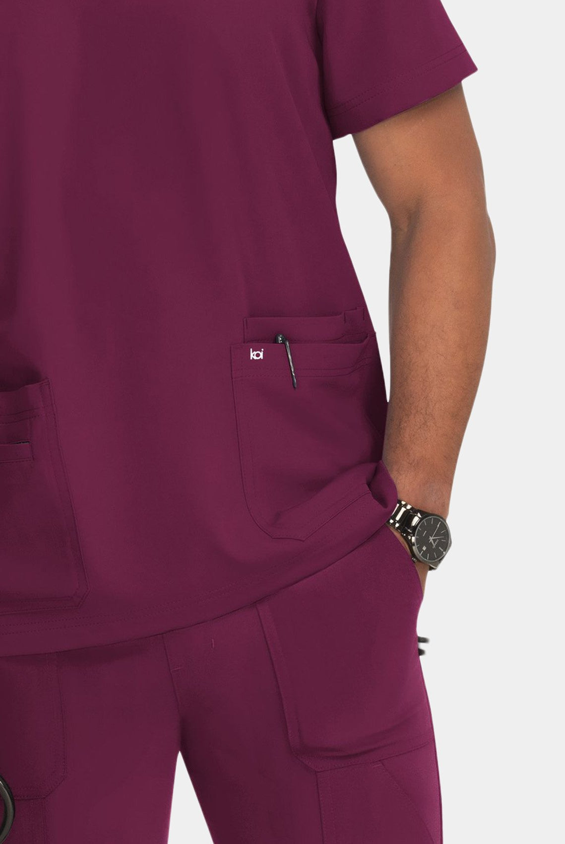 mens-koi-next-gen-free-to-be-scrub-top-front-wine-2