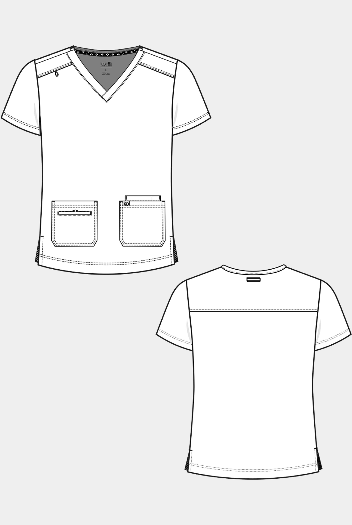 mens scrub top koi next gen free to be sketch