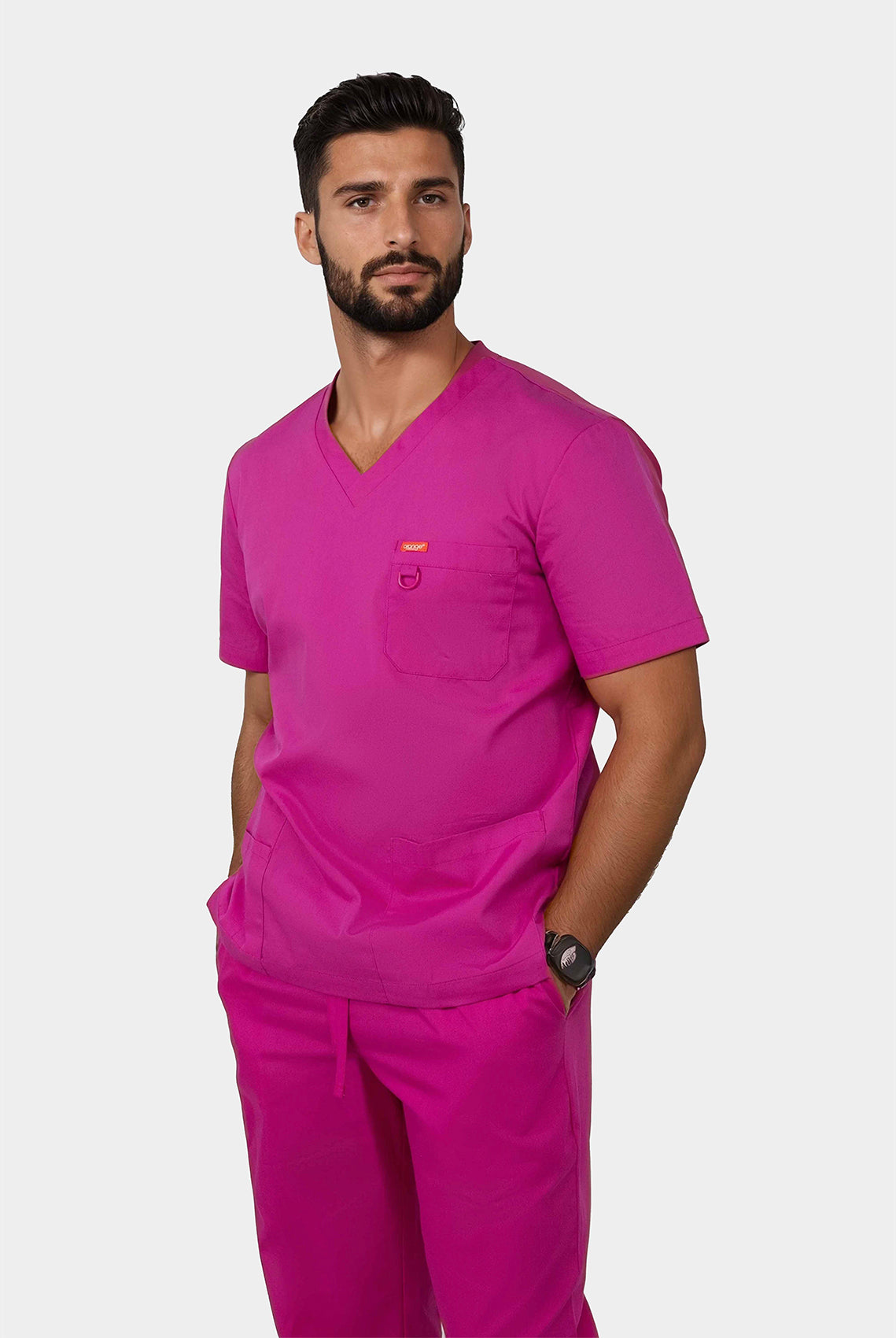 Orange Standard Balboa Scrub top Fierce Fuchsia