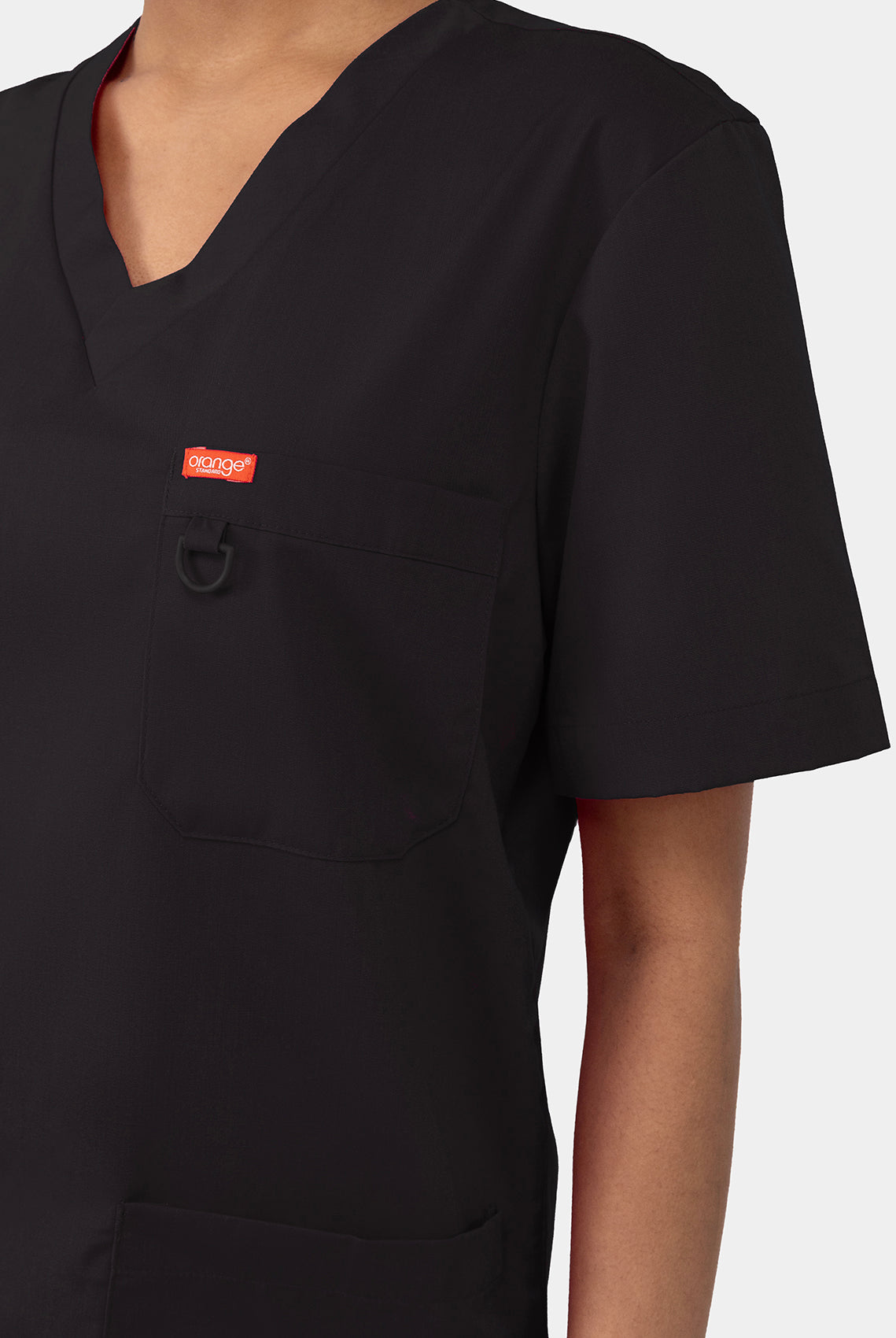 Orange Standard Balboa Scrub Top - Black