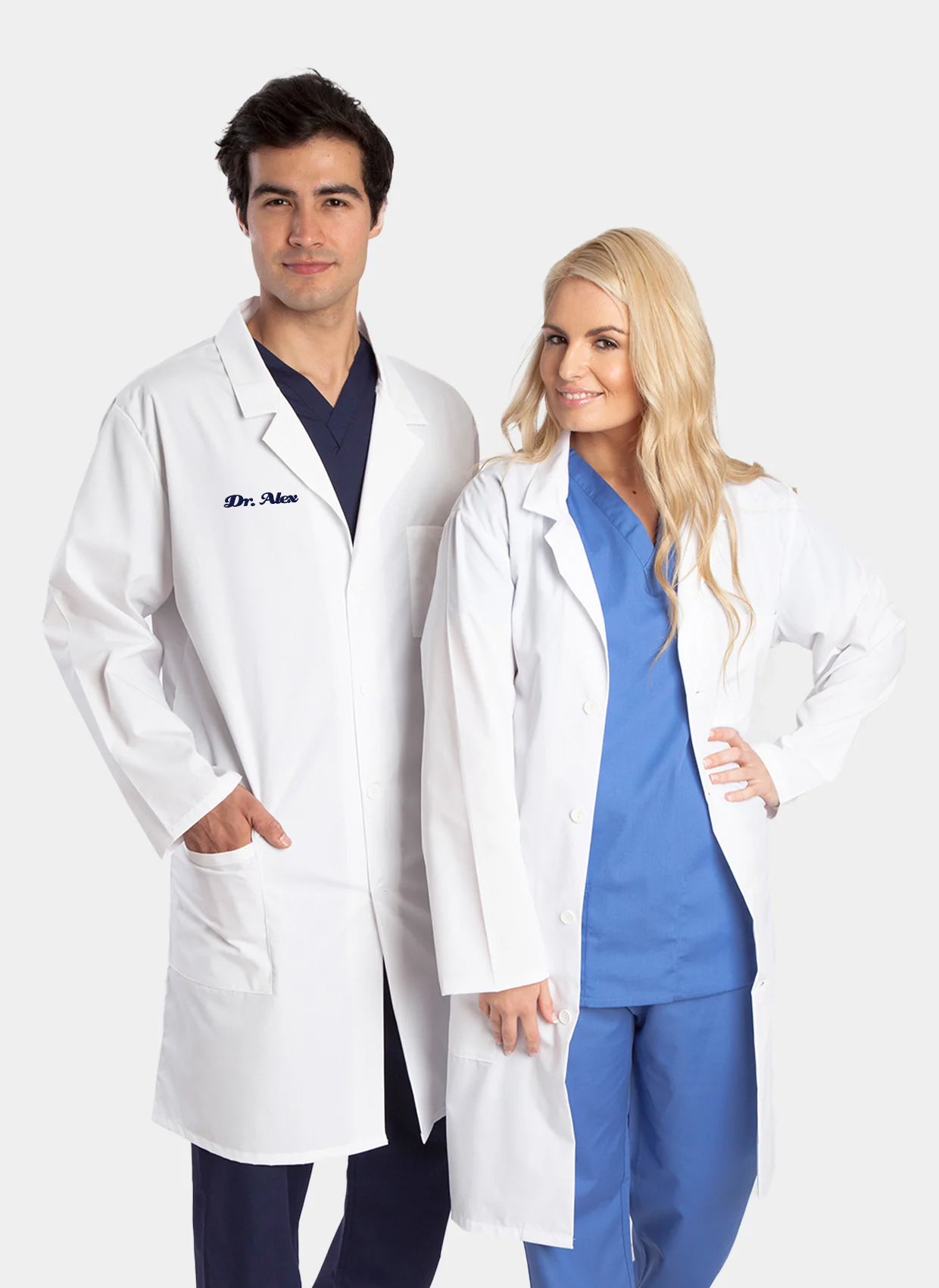HappyFIT Unisex White Lab Coat-Embroidery