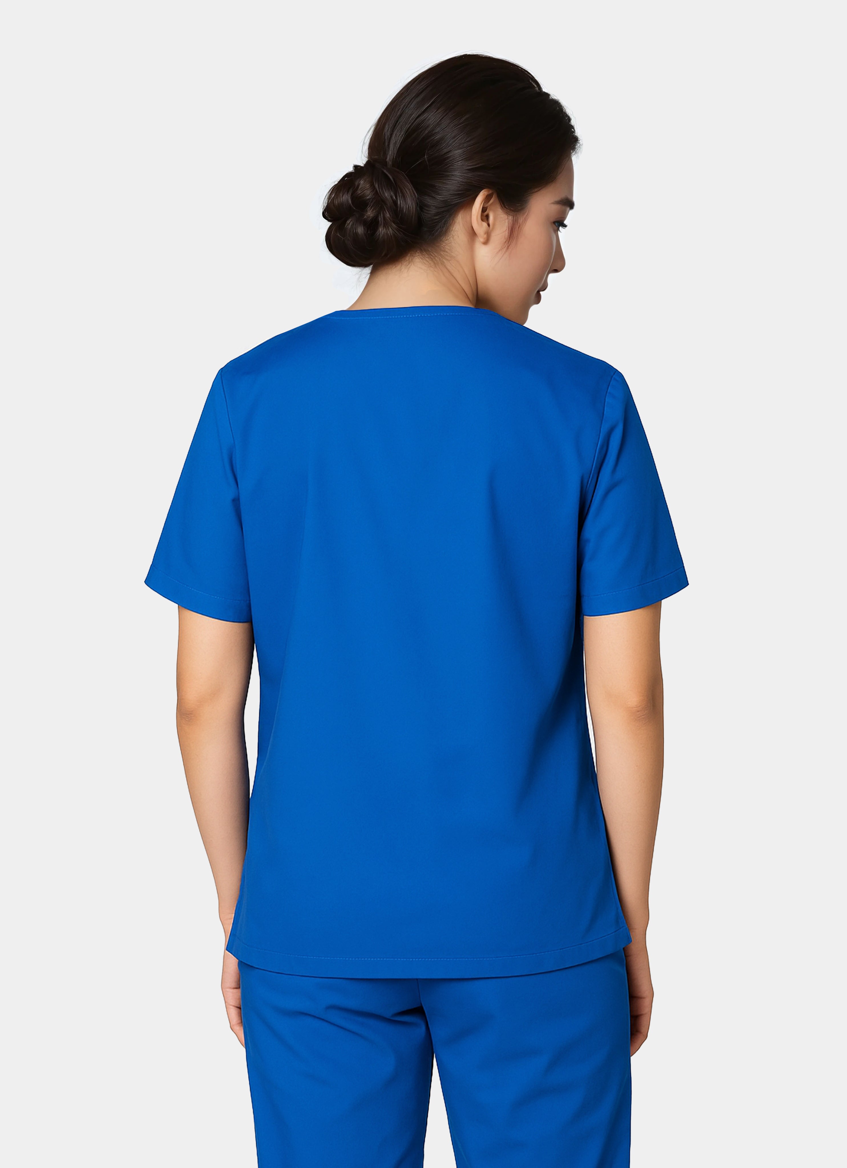 HappyFIT Unisex Scrub Top - Royal - Back