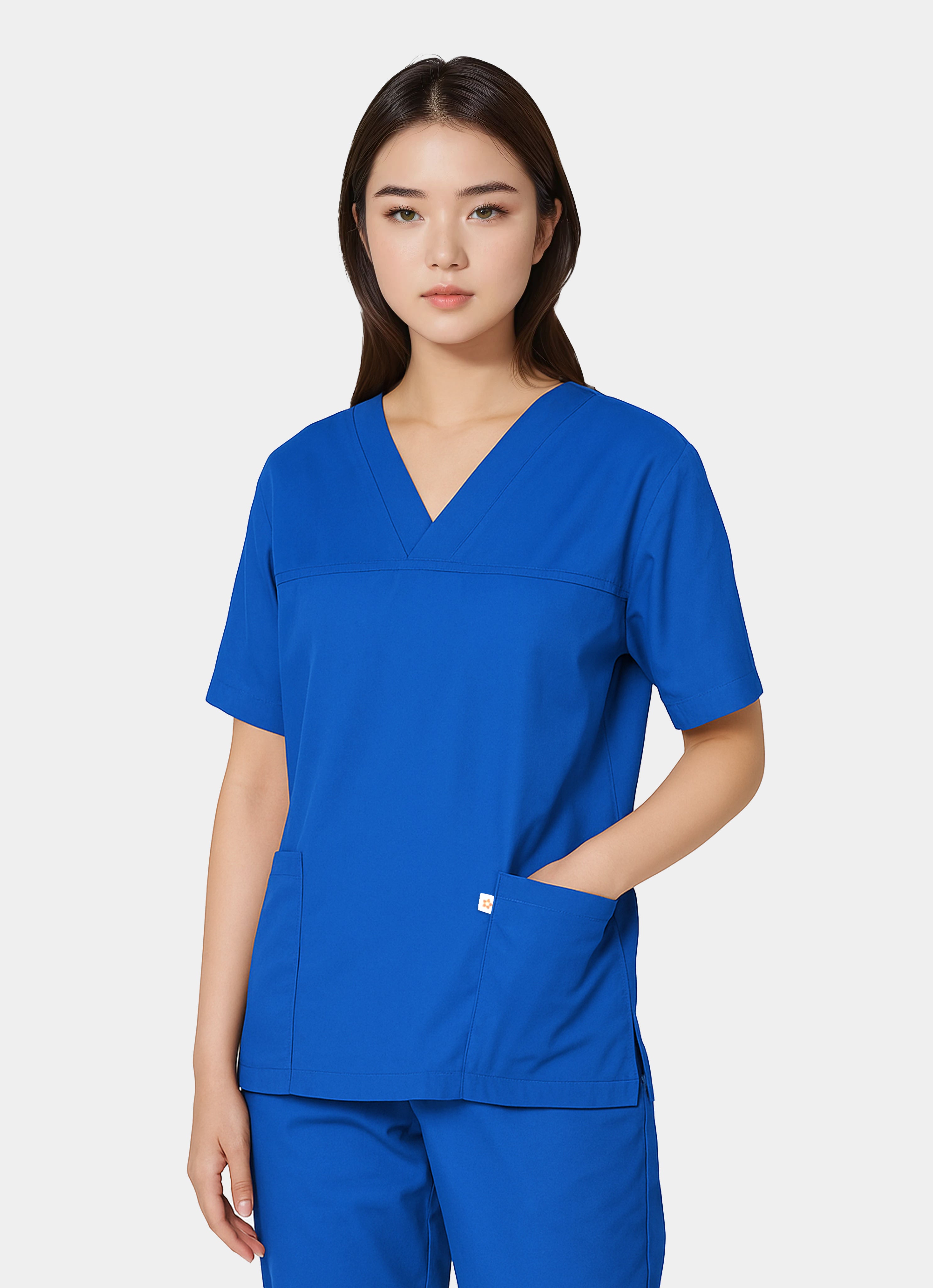 HappyFIT Unisex Scrub Top - Royal