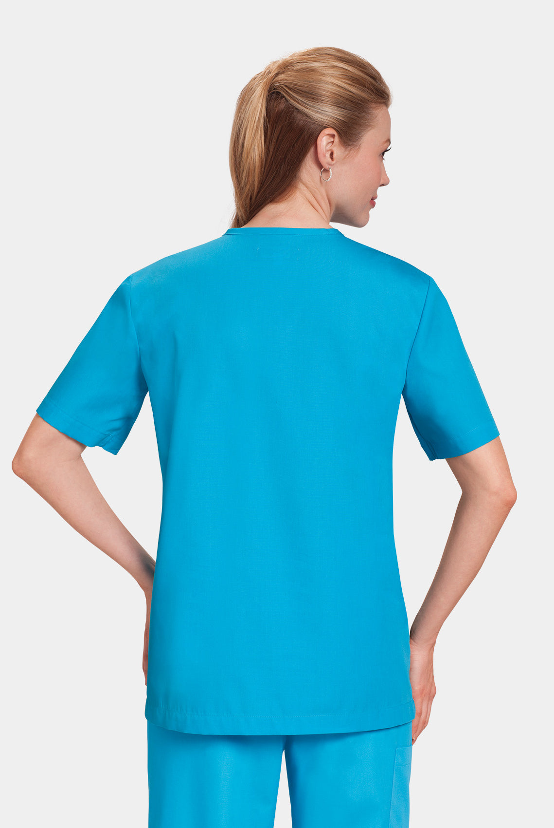 Orange Standard Balboa Scrub Top - Electric Blue - back