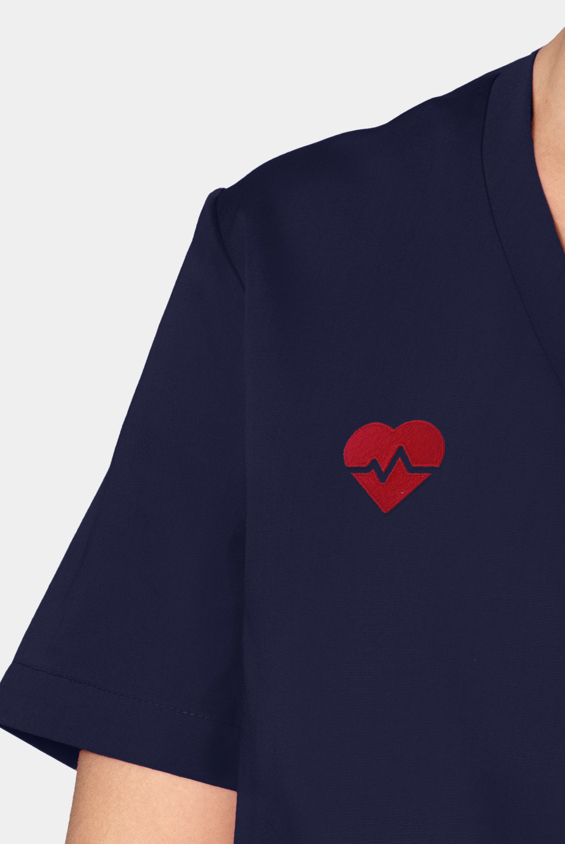 Orange Standard Balboa Scrub Top - Navy-Embroidery