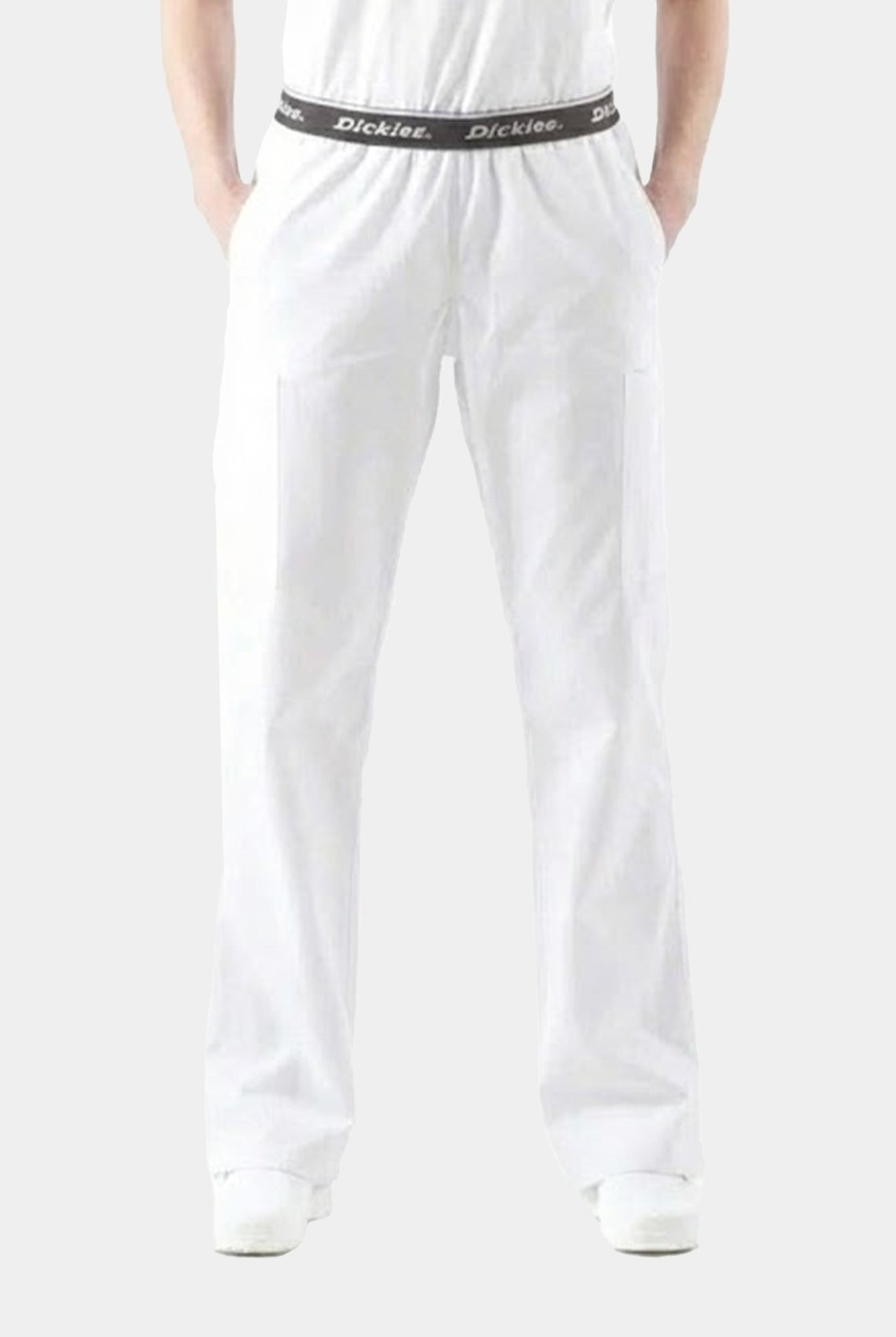 unisex scrub trousers dickies boot cut white 1