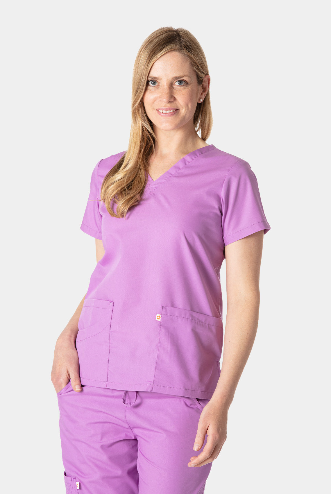 HappyFIT Lily Scrub Top - Lavender 2
