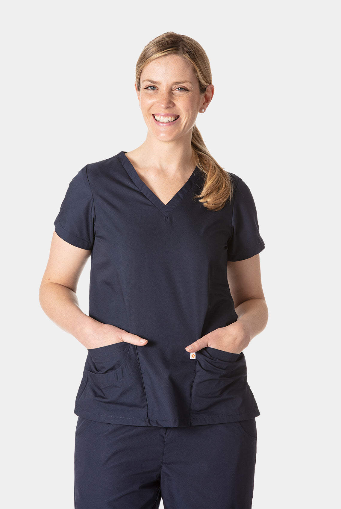 HappyFIT Lily Scrub Top - Navy - 2