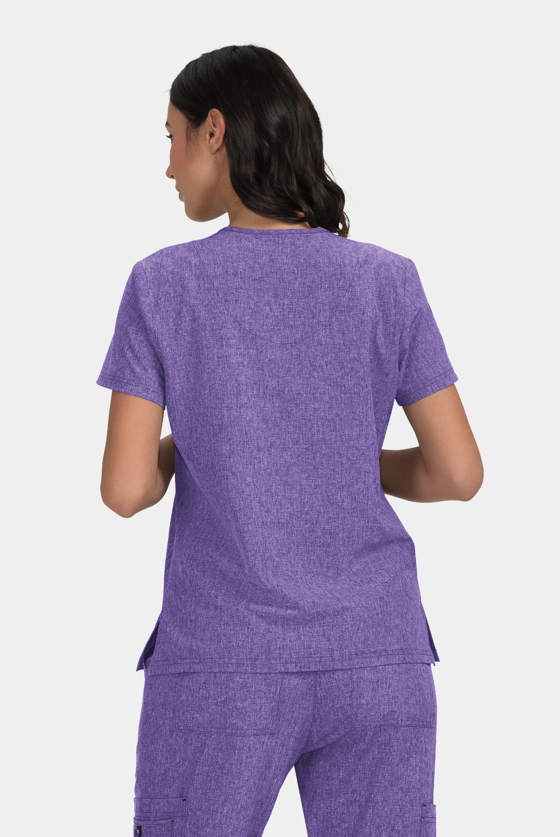 Koi Basics Becca Scrub Top - Heather Wisteria - Back