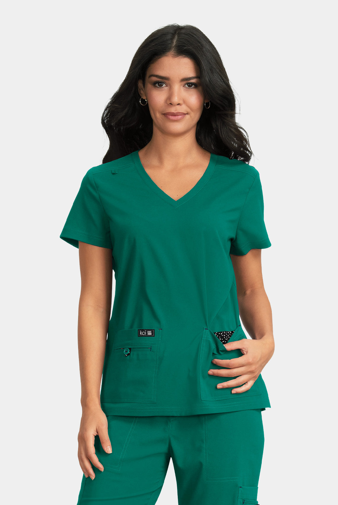 Koi Basics Becca Scrub Top - Hunter