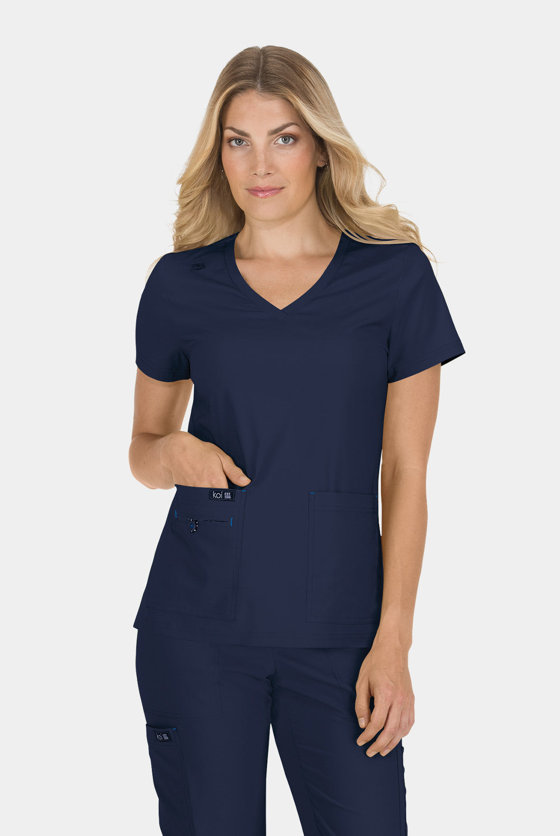 Koi Basics Becca Scrub Top - Navy