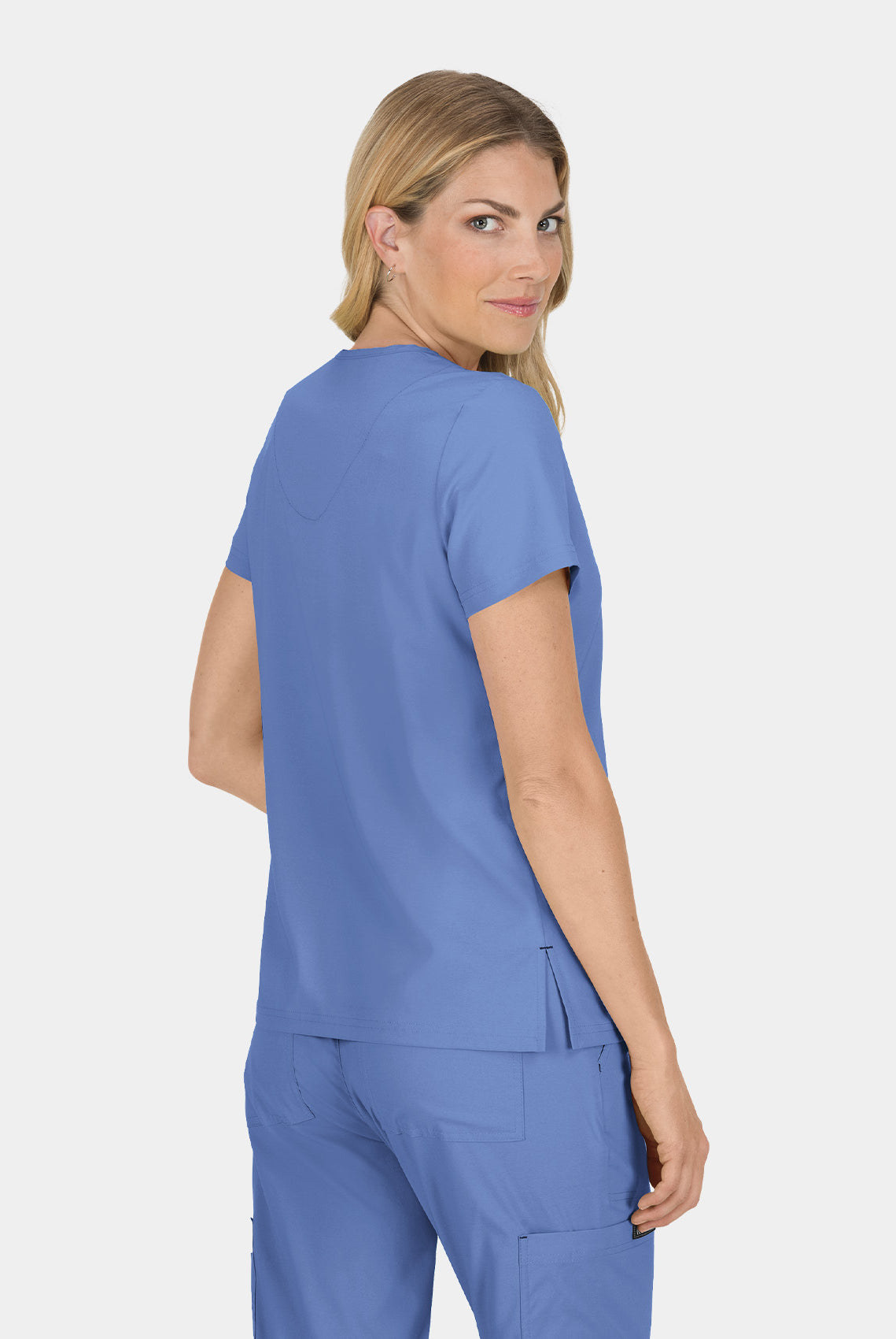 Koi Basics Becca Scrub Top - True Ceil - Back