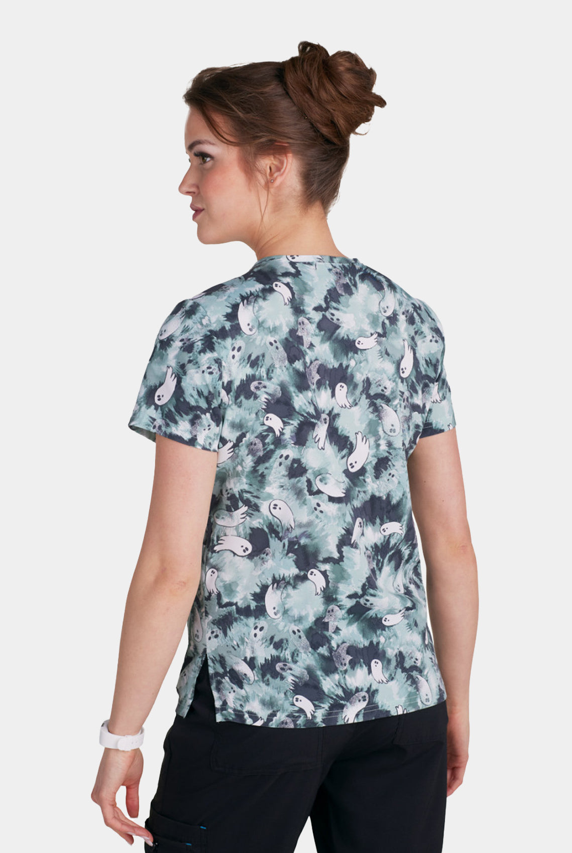 Koi Basics Leslie Scrub Top - Ghost City - Back