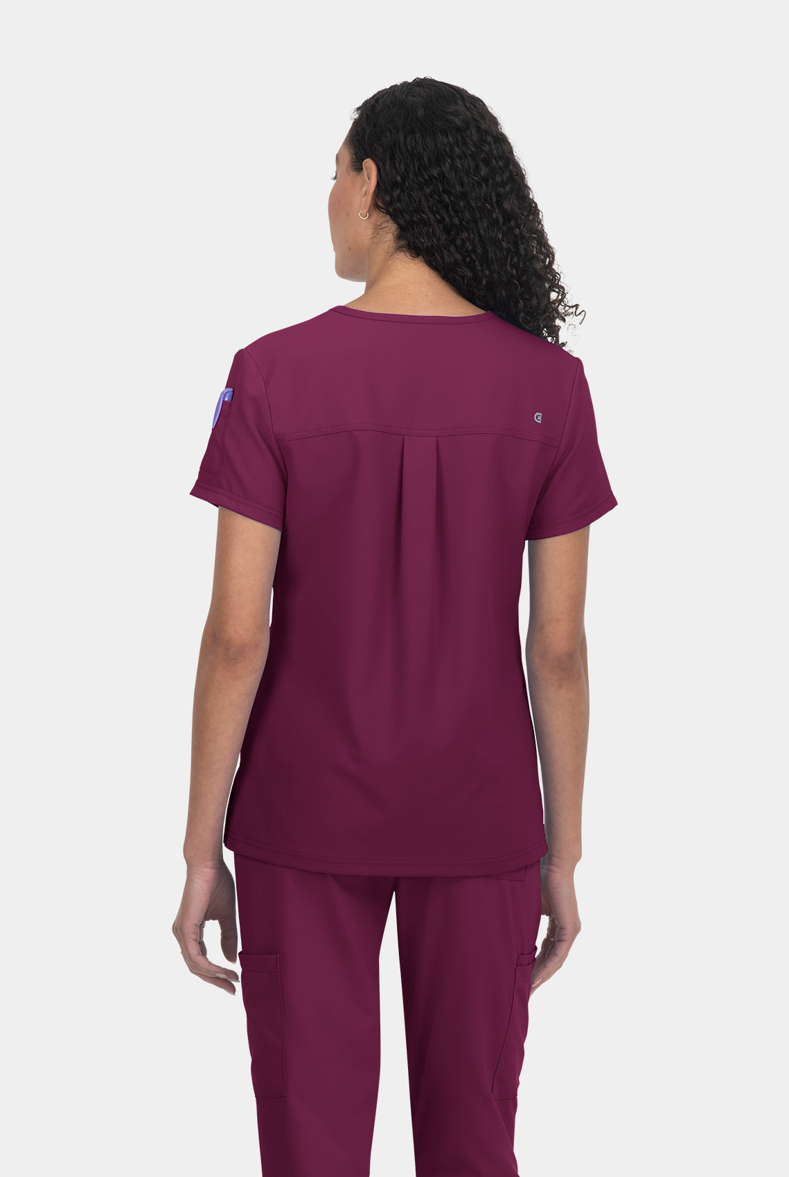 Koi Cureology Aura Scrub Top - Wine - Back