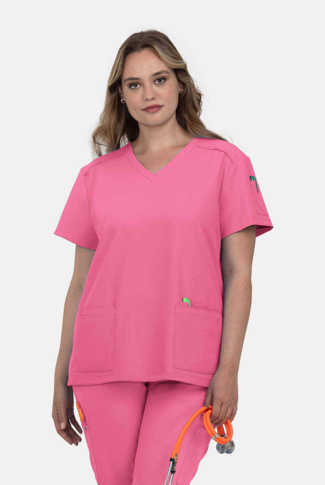 Koi Cureology Cardi Scrub Top - Carnation