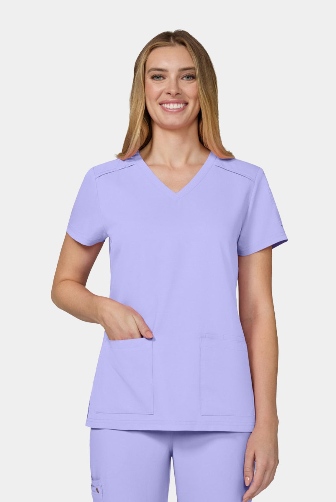 Women's Koi Cureology Cardi Scrub Top in Digital Lavender