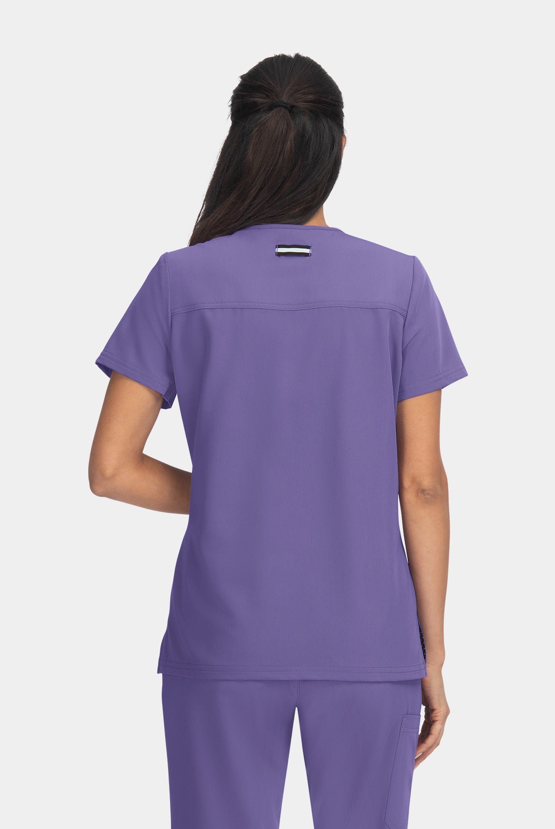 Koi Next Gen Hustle And Heart Scrub Top- Wisteria- Back
