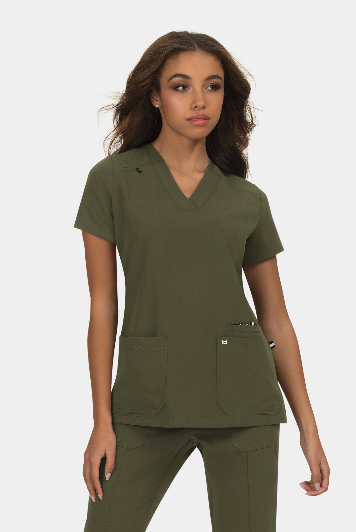 Koi Next Gen Hustle And Heart Scrub Top- Olive