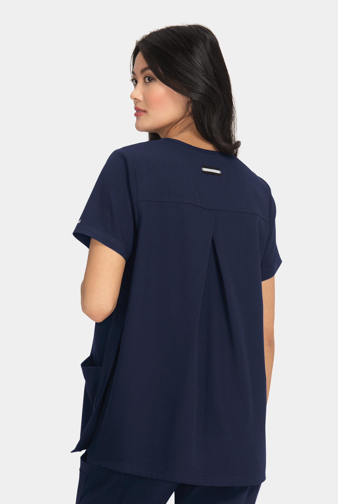 Koi Next Gen Onboard Maternity Scrub Top - Heather Grey - back