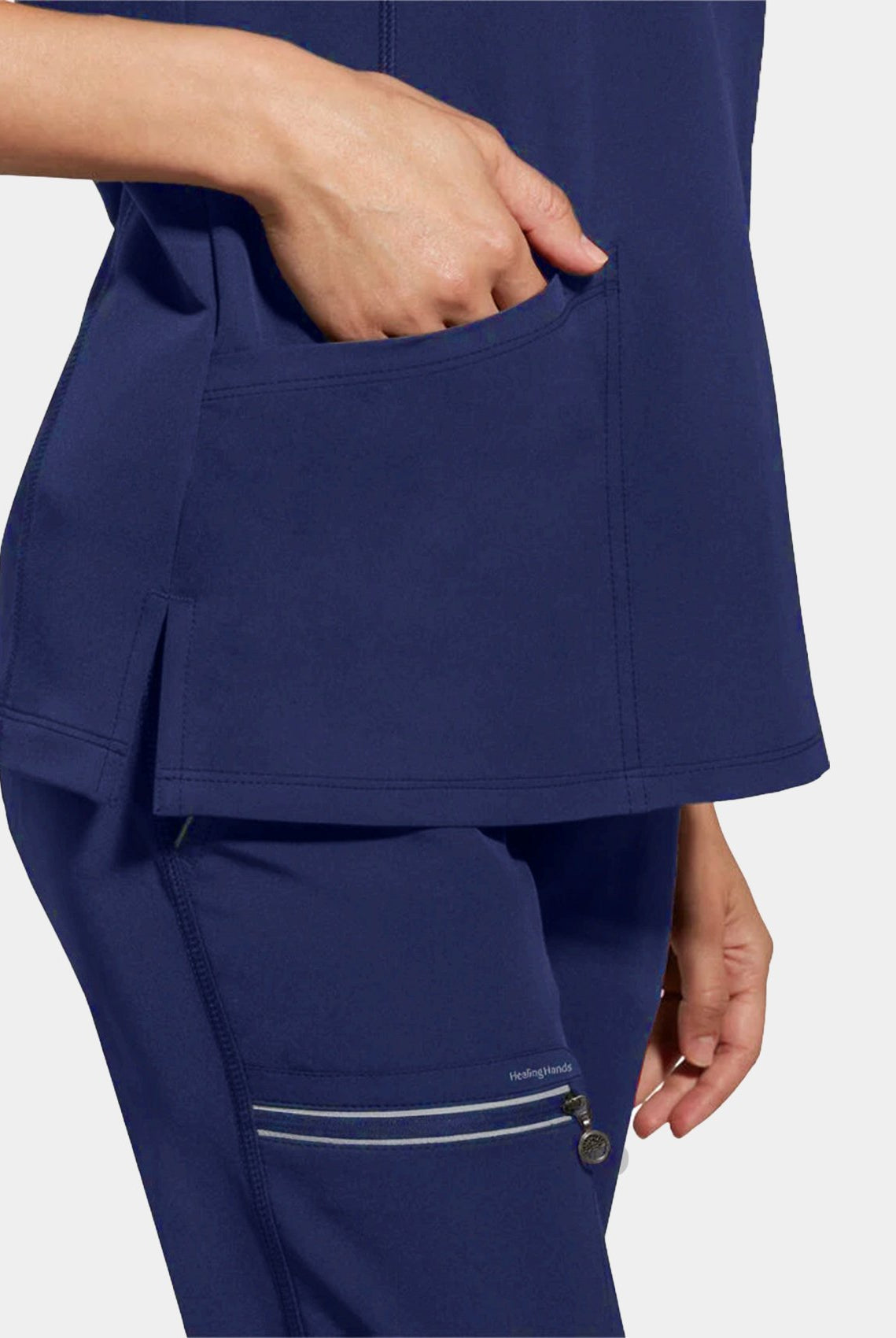 womens scrub top healing hands 360 sonia navy