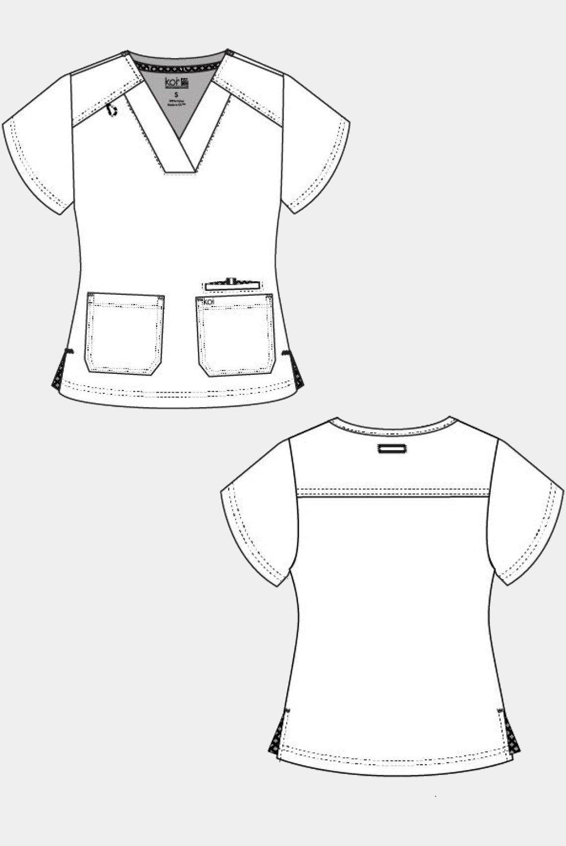 womens scrub top koi next gen hustle and heart sketch