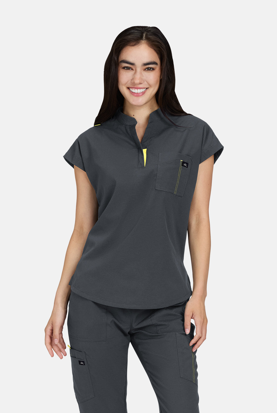 Koi Solis Catrin Scrub Top - Charcoal