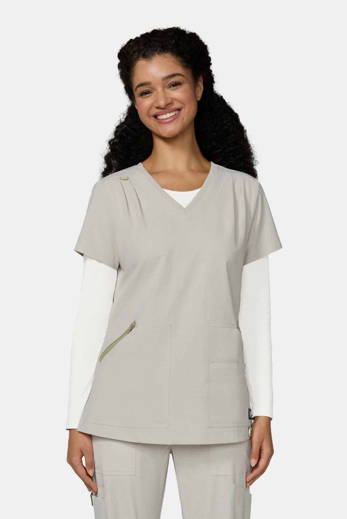 Women's Koi Solis Sari Scrub Top in Bone